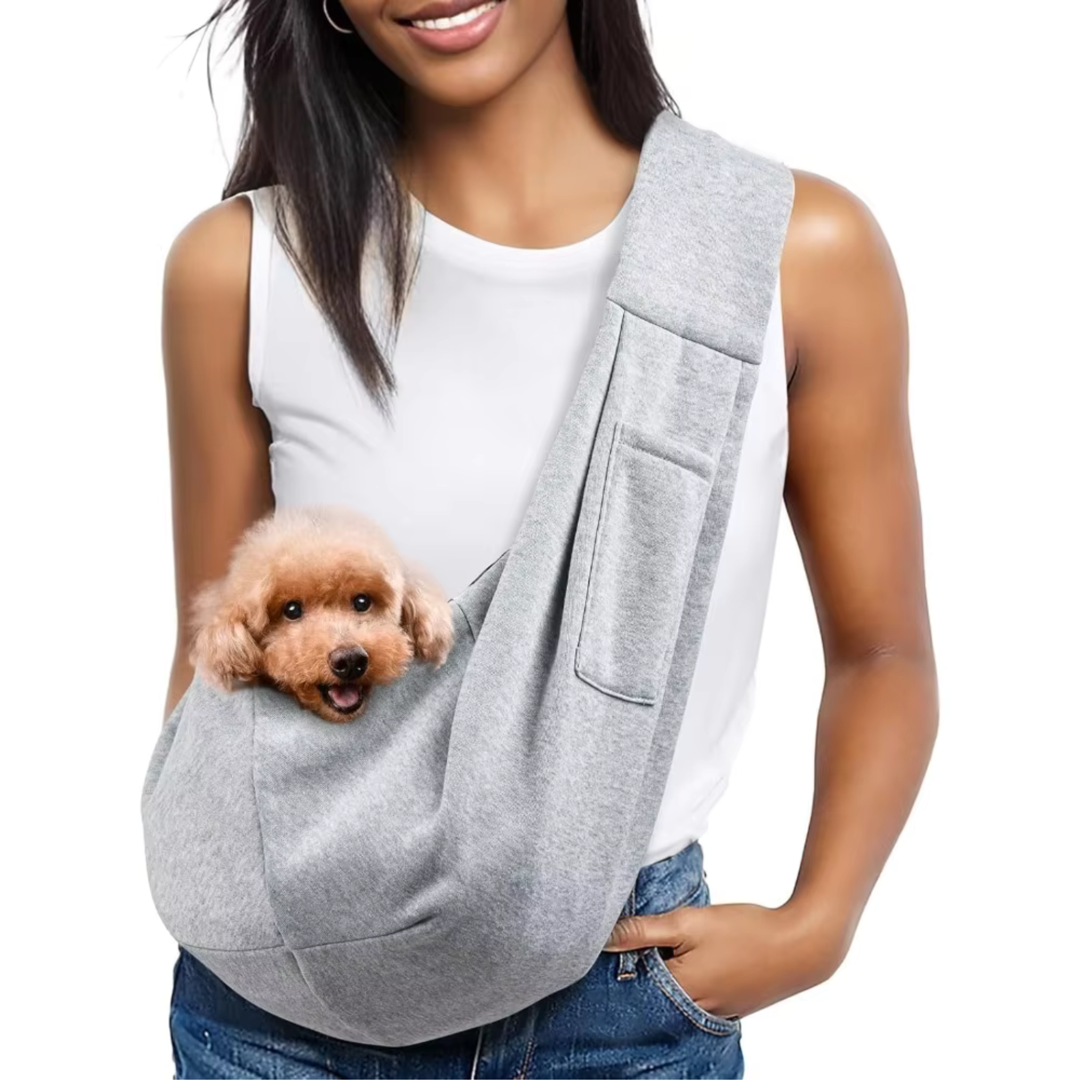Small Dog Sling Carrier | Hands-Free Pet Bag for Puppies & Cats