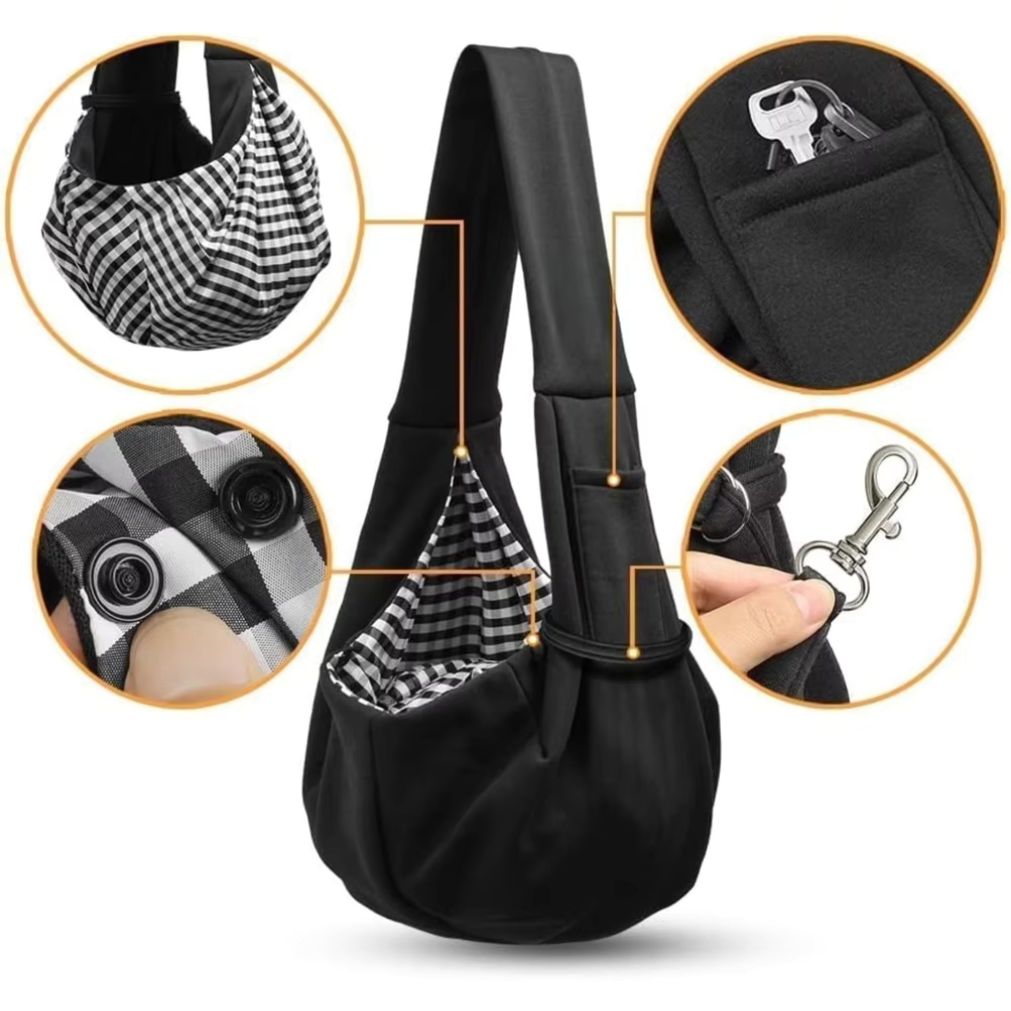 Small Dog Sling Carrier | Hands-Free Pet Bag for Puppies & Cats