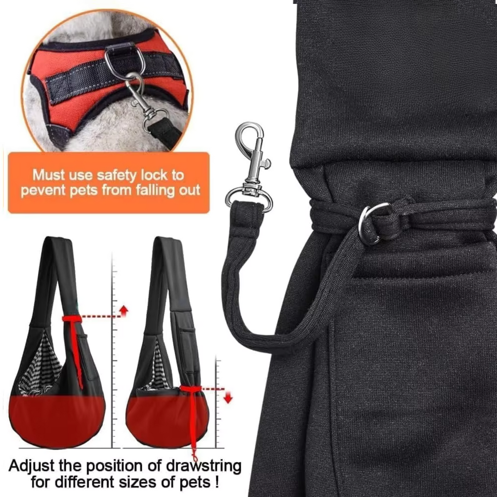 Small Dog Sling Carrier | Hands-Free Pet Bag for Puppies & Cats
