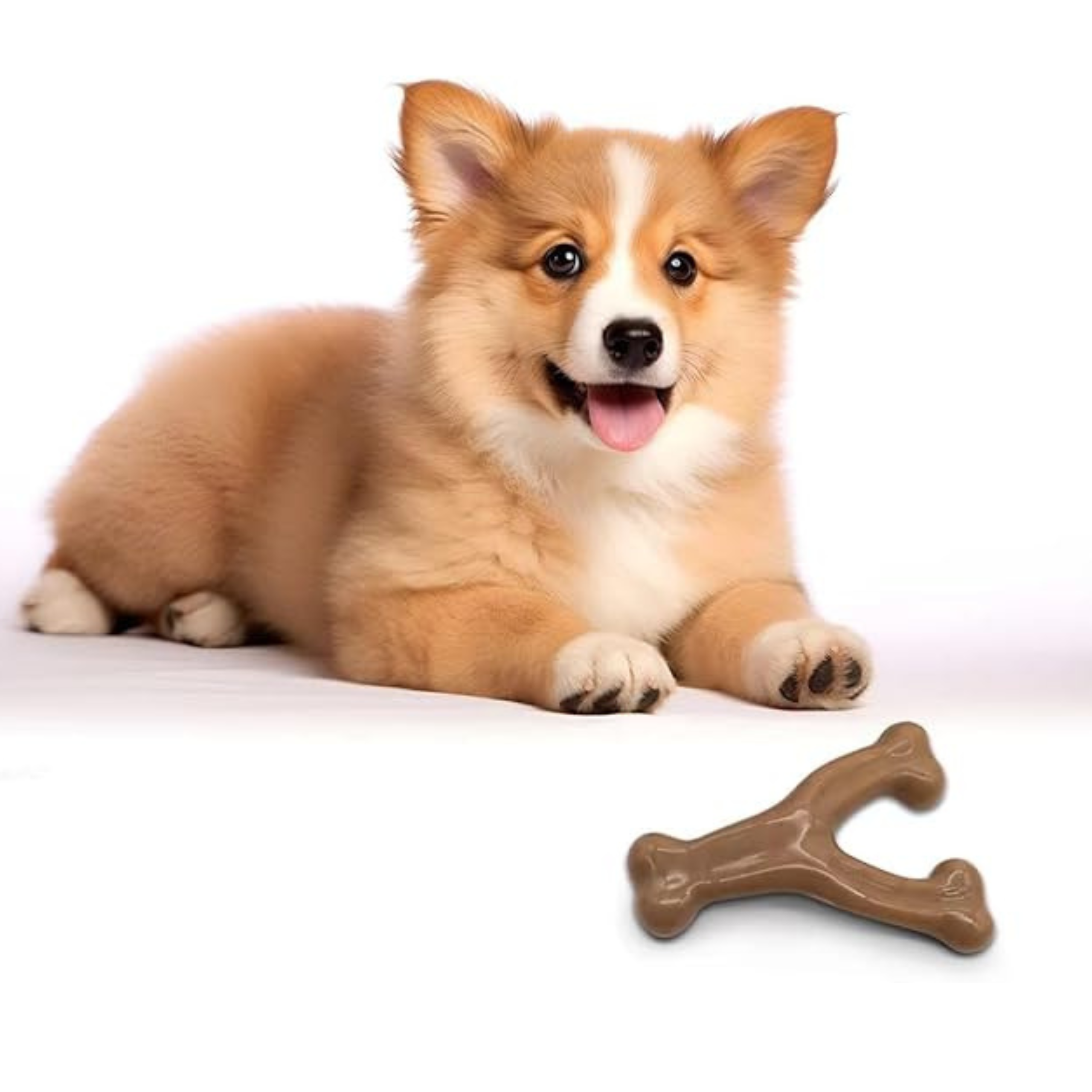 Durable Wishbone Dog Chew Toy for Aggressive Chewers – Real Bacon & Peanut Flavor, Medium