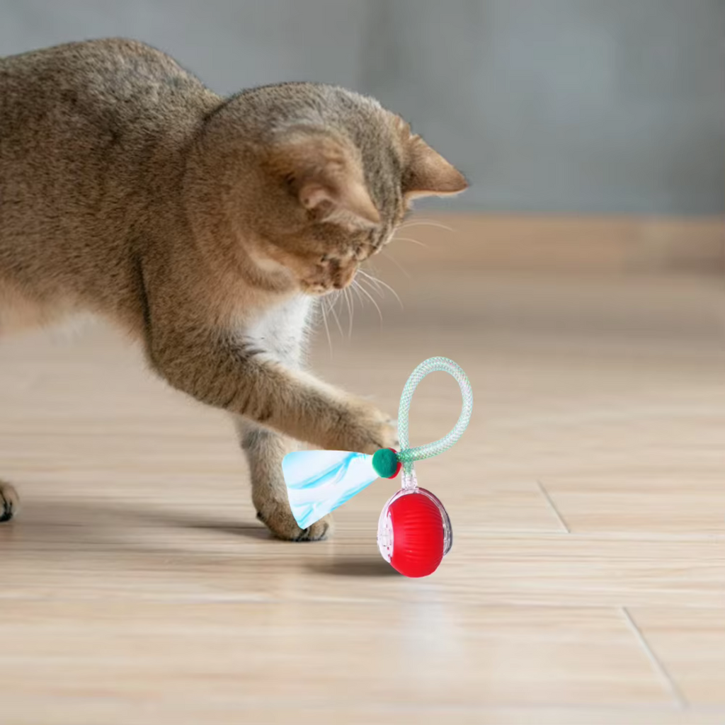 Interactive Cat Toy Ball with Moving Tail – Motion Activated Kitten Toy