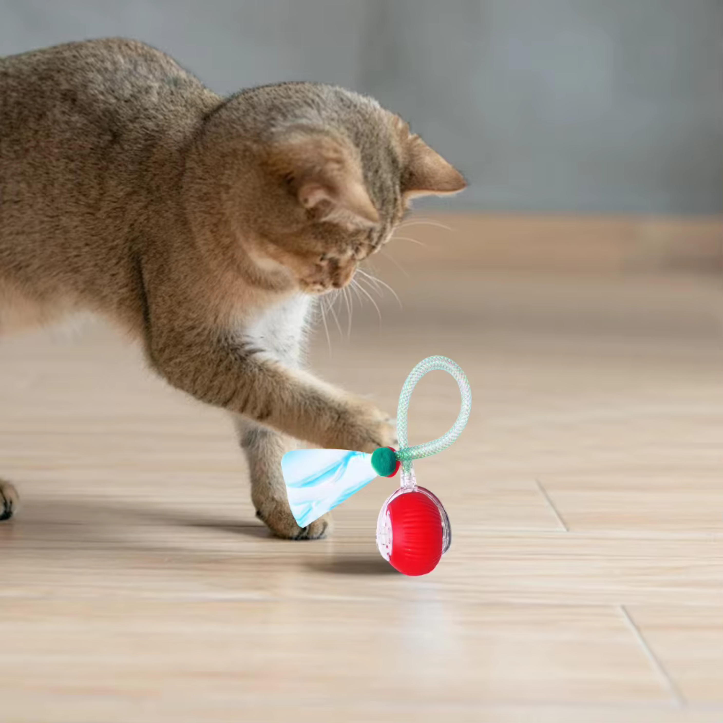 Interactive Cat Toy Ball with Moving Tail – Motion Activated Kitten Toy