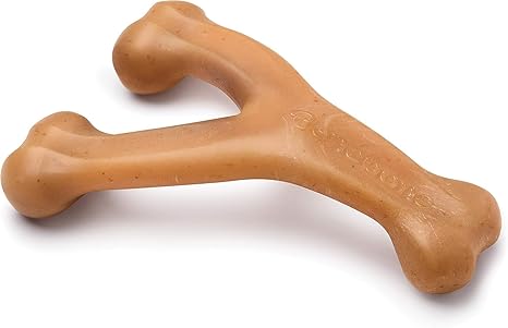 Durable Wishbone Dog Chew Toy for Aggressive Chewers – Real Bacon & Peanut Flavor, Medium