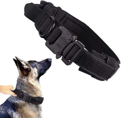 Tactical Dog Collar with Airtag Holder – Waterproof Training Collar with Handle