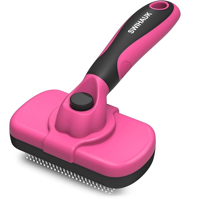 Self Cleaning Slicker Brush for Dogs & Cats – Grooming & Deshedding Tool