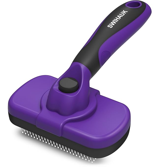 Self Cleaning Slicker Brush for Dogs & Cats – Grooming & Deshedding Tool
