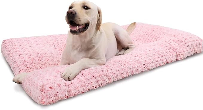 Washable Plush Dog Bed | Deluxe Crate Pad for Small to Large Dogs