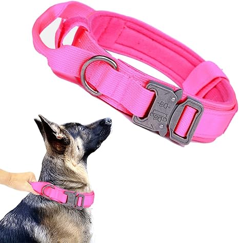 Tactical Dog Collar with Airtag Holder – Waterproof Training Collar with Handle