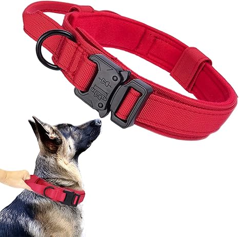 Tactical Dog Collar with Airtag Holder – Waterproof Training Collar with Handle