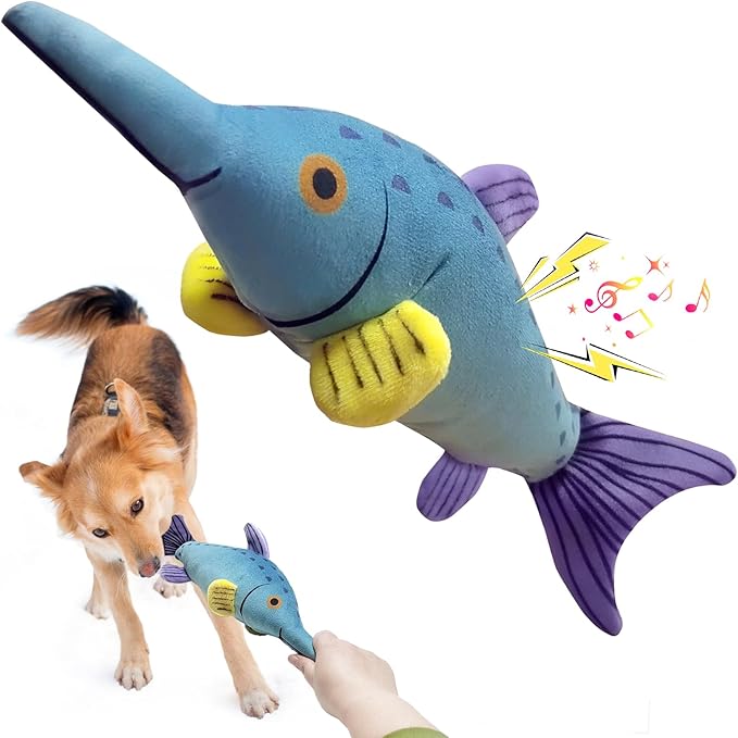 Large Squeaky Plush Dog Toy for Chewing, Fetch & Tug