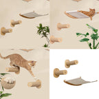 Wall Mounted Cat Hammock & Steps | Cat Shelves & Climbing Furniture