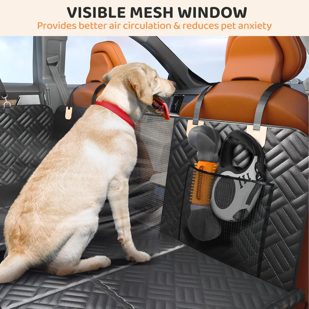 Dog Car Seat Cover with Hard Bottom – Heavy Duty Back Seat Extender for Dogs | Waterproof, Non-Slip, Fits Cars, SUVs & Trucks