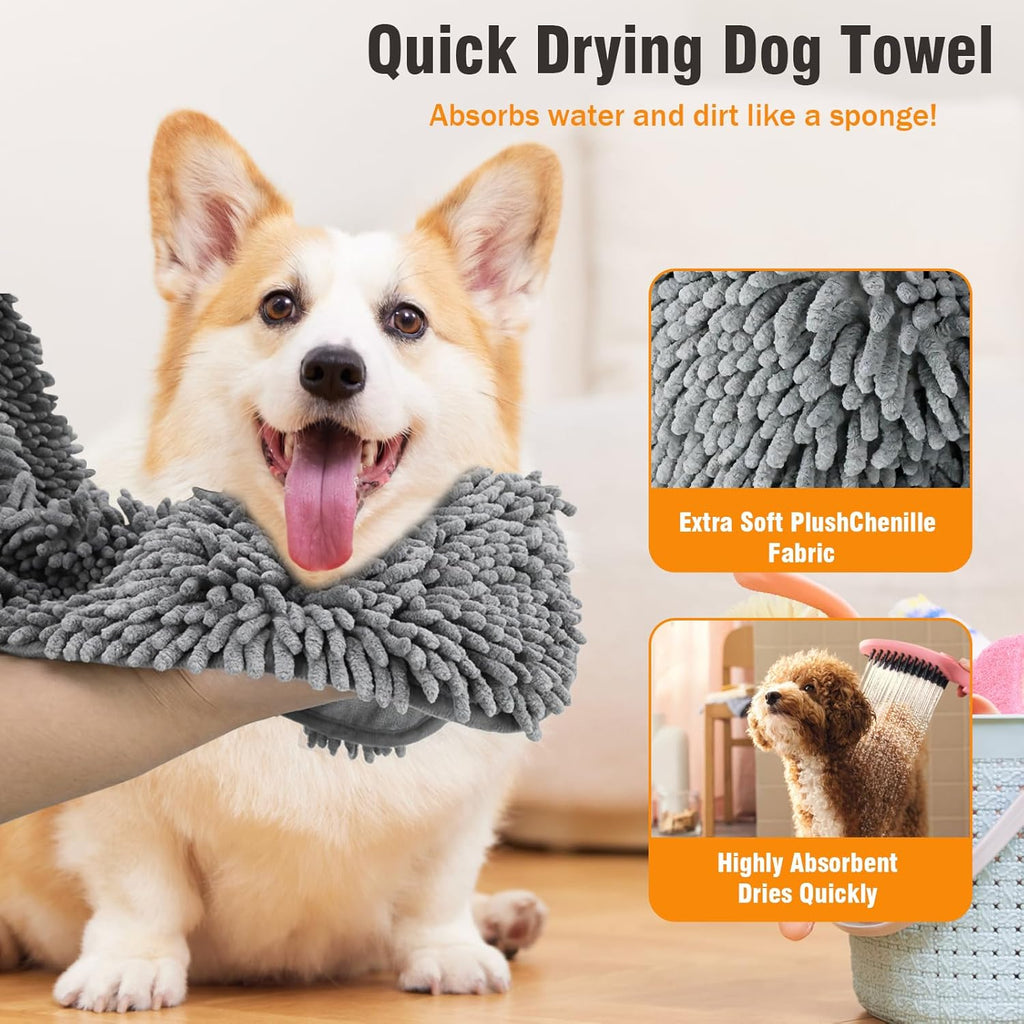 Ultra-Soft, Super-Absorbent Pet Bath Towel — Quick-Dry Dog & Cat Wrap