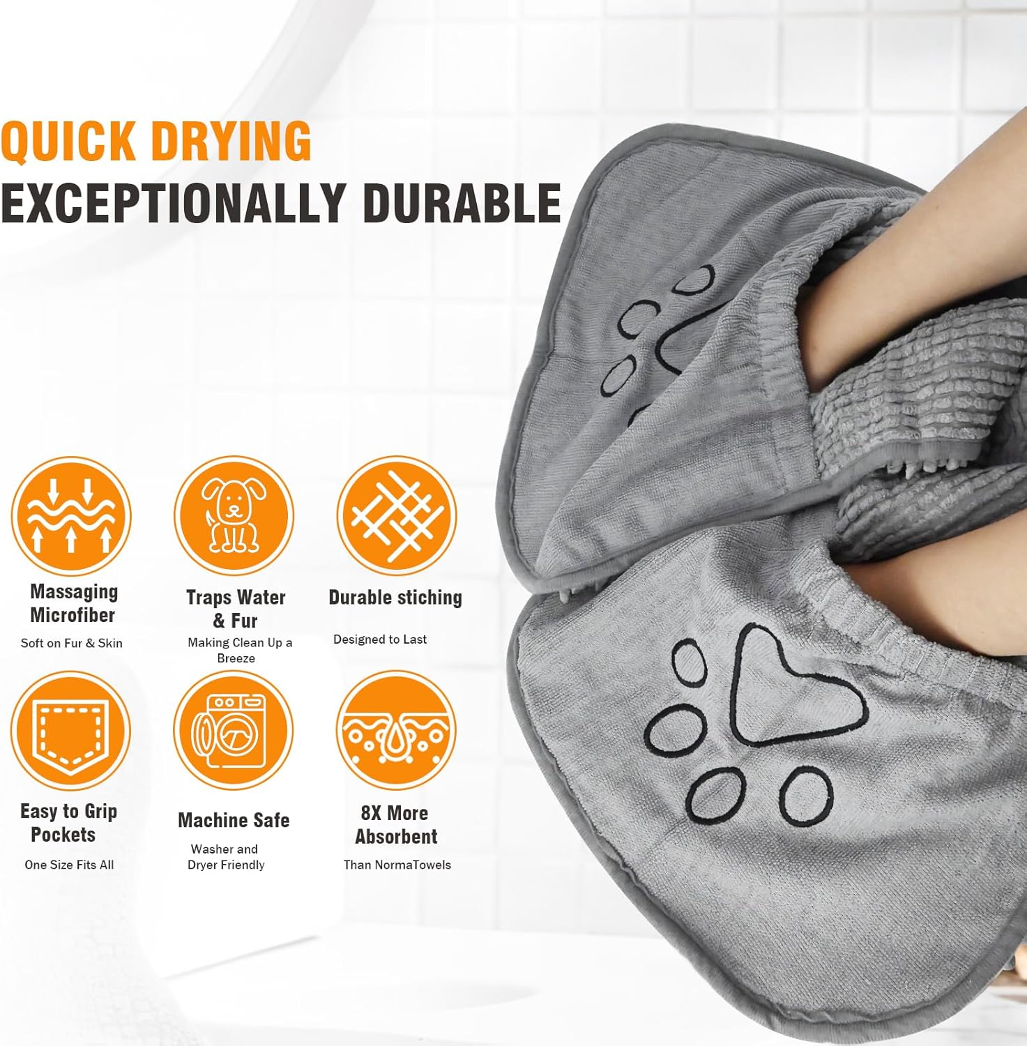 Ultra-Soft, Super-Absorbent Pet Bath Towel — Quick-Dry Dog & Cat Wrap