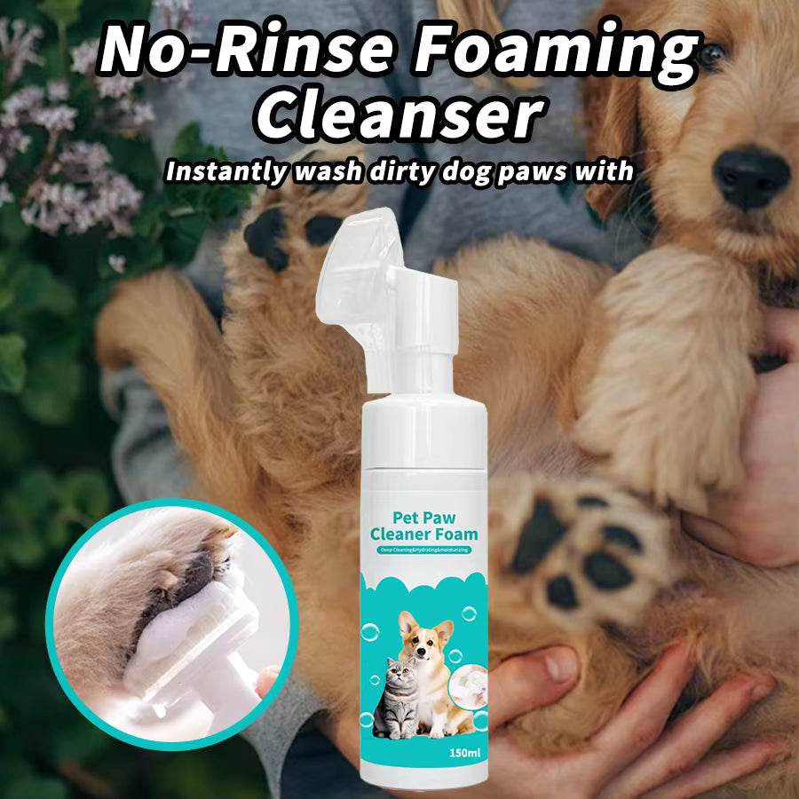 Foaming Dog Paw Cleaner with Scrubber Brush – No-Rinse Pet Foot Washer for Cats & Dogs