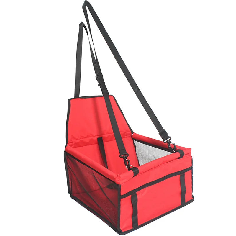 Deluxe Pet Car Seat – Washable Travel Bed with Safety Leash | Hanging Booster Cushion for Small Dogs & Cats