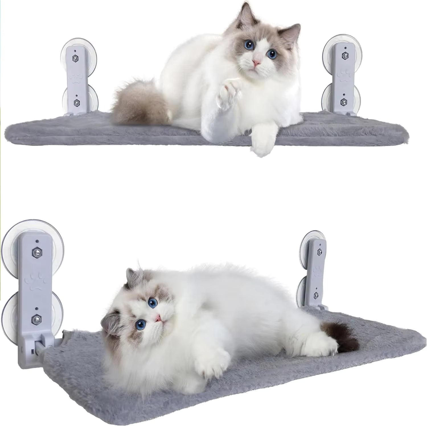 Foldable Cat Window Perch Hammock with Suction Cups & Metal Frame