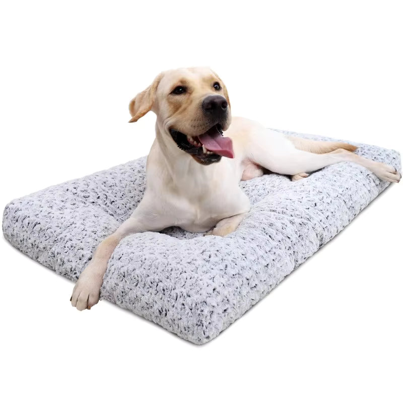 Washable Plush Dog Bed | Deluxe Crate Pad for Small to Large Dogs