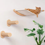 Wall Mounted Cat Hammock & Steps | Cat Shelves & Climbing Furniture