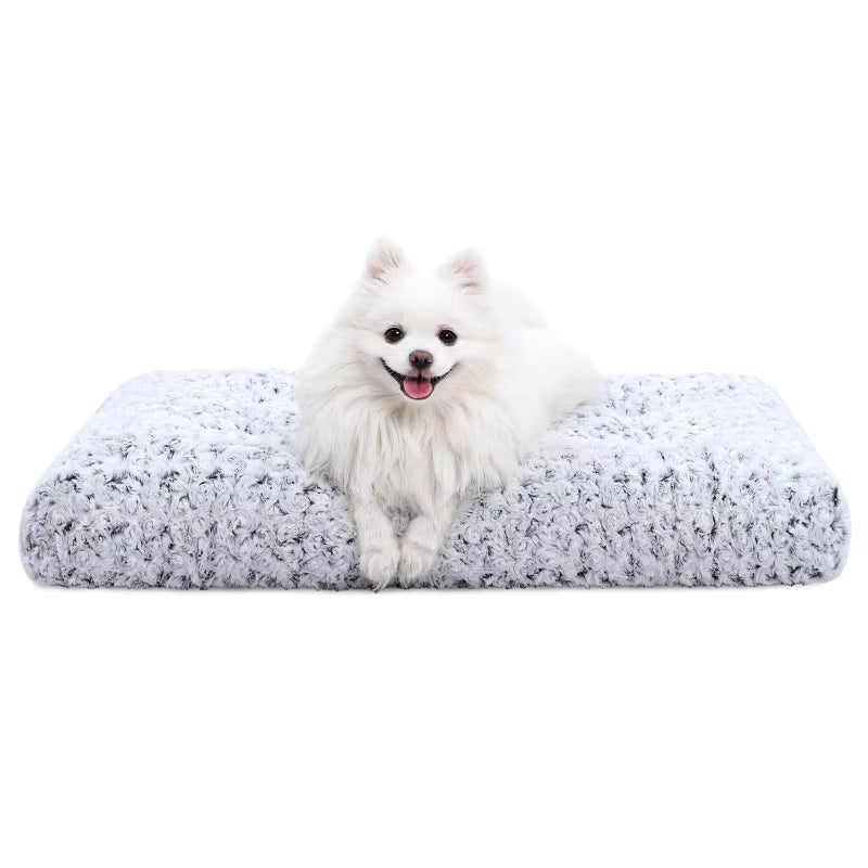 Washable Plush Dog Bed | Deluxe Crate Pad for Small to Large Dogs