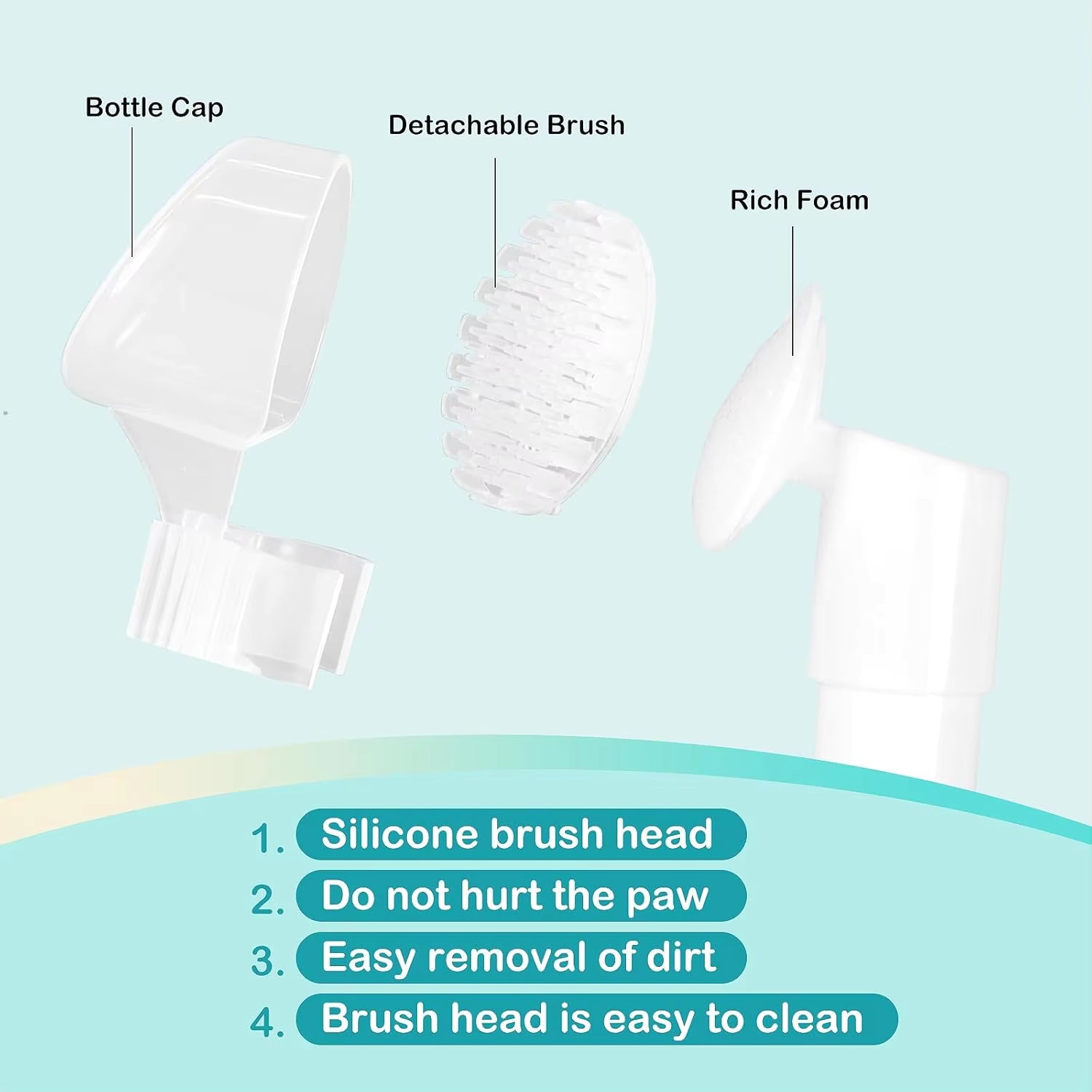 Foaming Dog Paw Cleaner with Scrubber Brush – No-Rinse Pet Foot Washer for Cats & Dogs