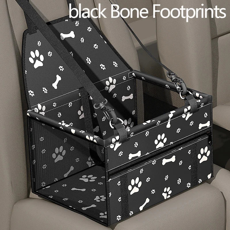 Deluxe Pet Car Seat – Washable Travel Bed with Safety Leash | Hanging Booster Cushion for Small Dogs & Cats