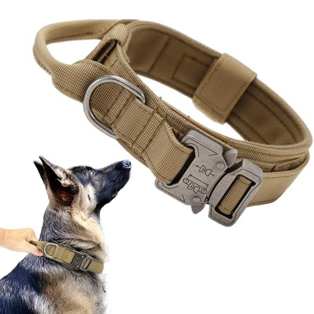 Tactical Dog Collar with Airtag Holder – Waterproof Training Collar with Handle