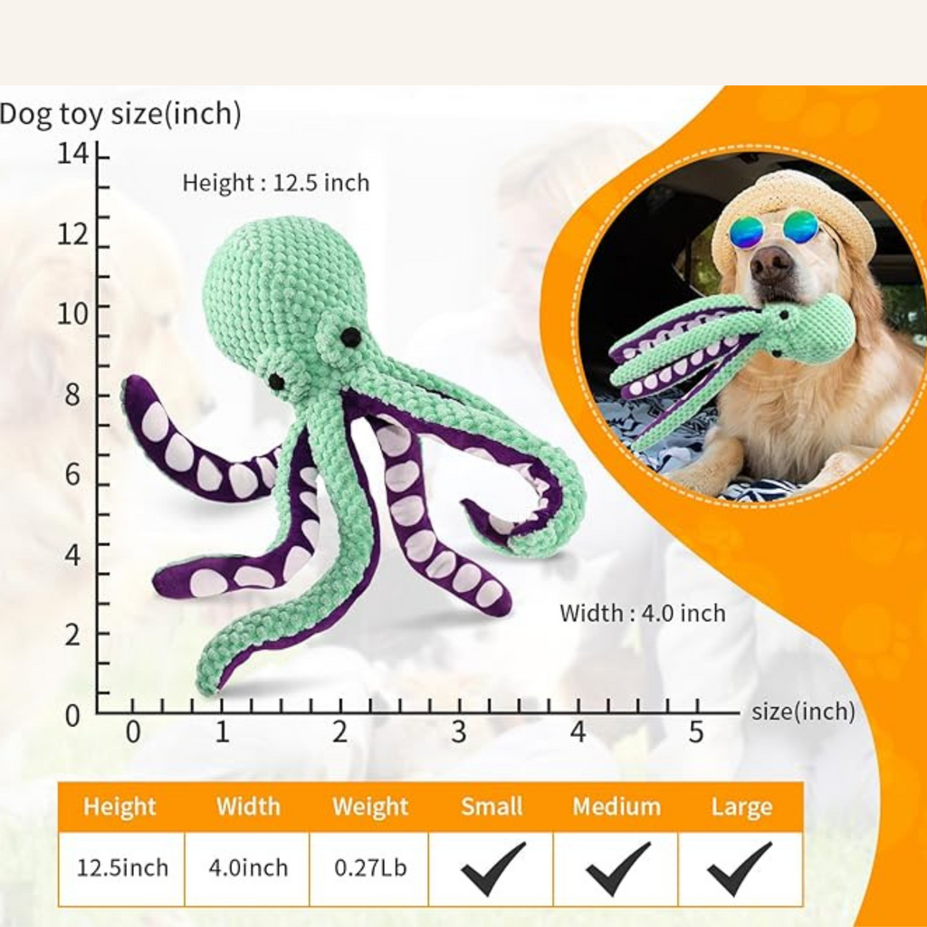 Large Squeaky Plush Dog Toy for Chewing, Fetch & Tug